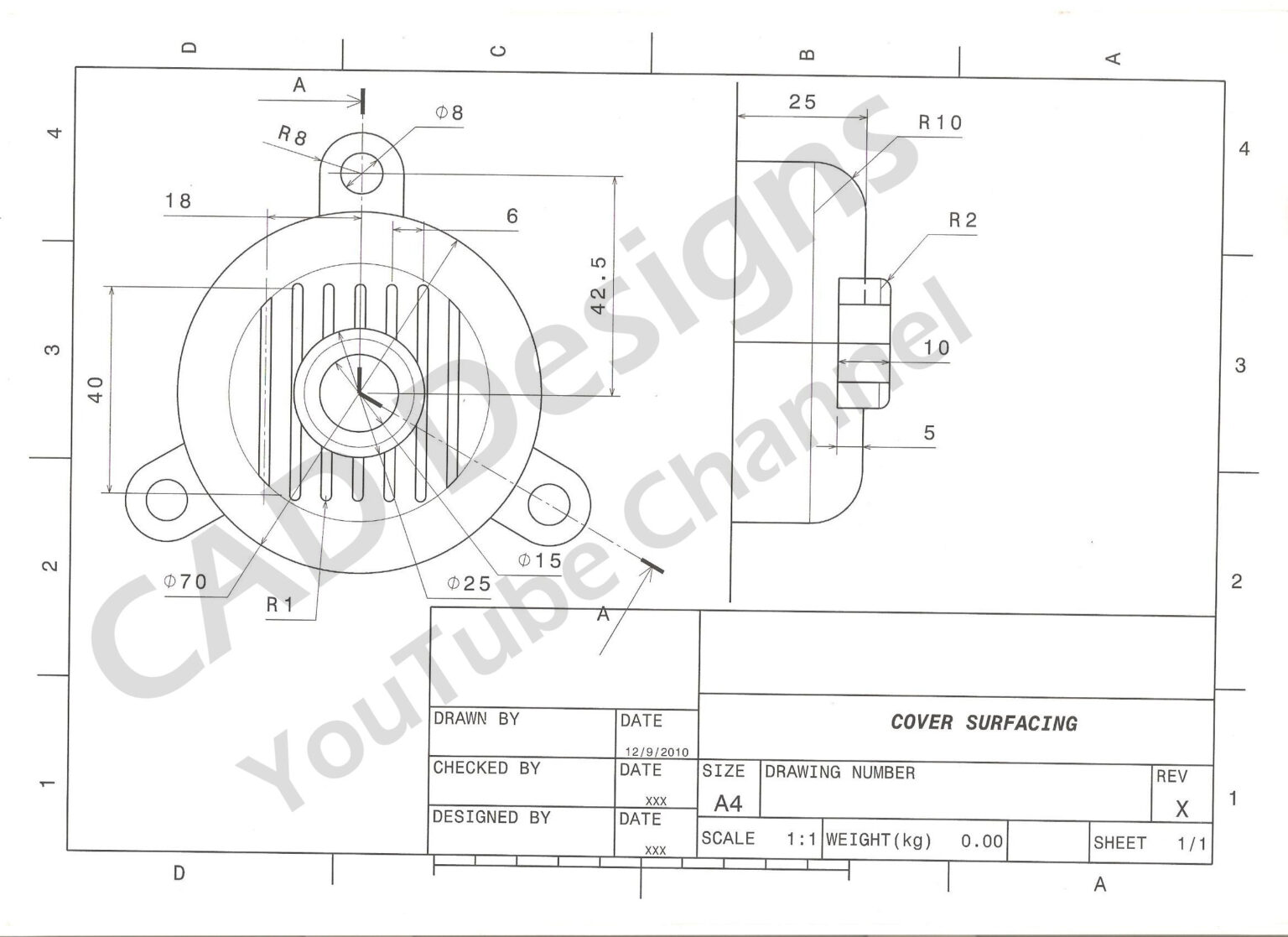 Motor Cover CATIA Practice Design with Drawing Sheet | CAD Designs