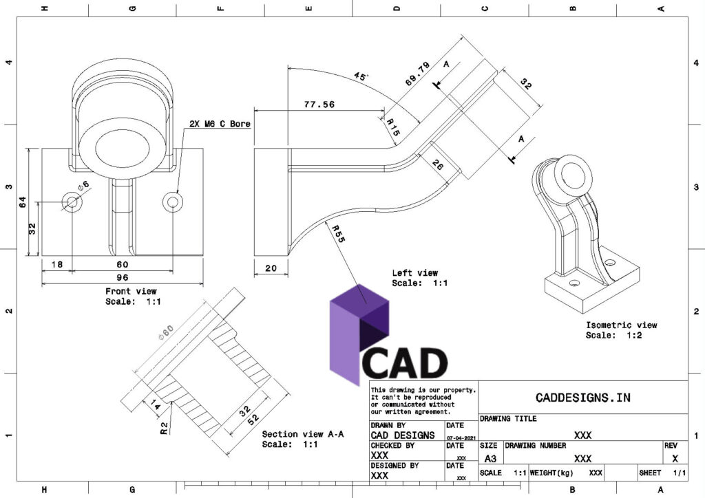 (CADDESIGNS.IN) CAD DESIGNS Practice Drawing 12