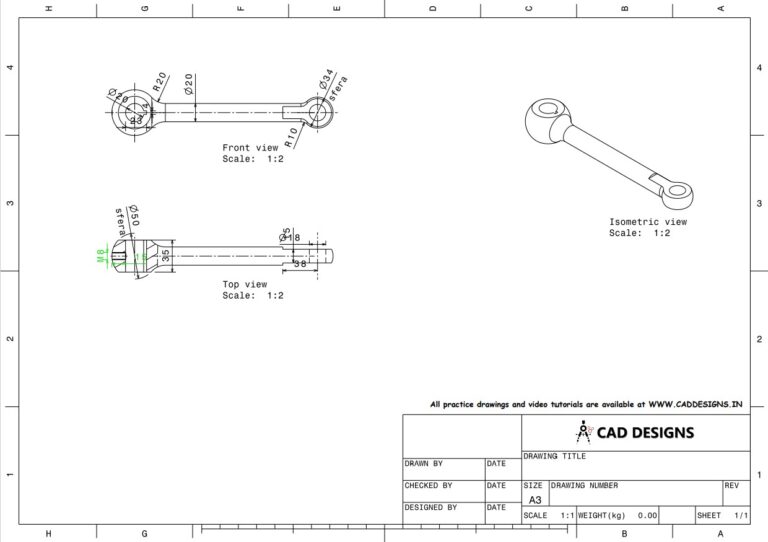 Mechanical Practice Drawing Sheets for AutoCAD, CATIA, NX, SOLIDWORKS, and ProE (www.caddesigns.in)_04