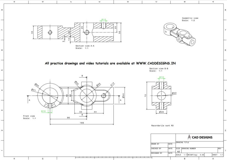 Mechanical Practice Drawing Sheets for AutoCAD, CATIA, NX, SOLIDWORKS, and ProE (www.caddesigns.in)_16