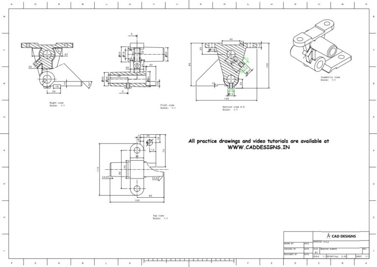 Mechanical Practice Drawing Sheets for AutoCAD, CATIA, NX, SOLIDWORKS, and ProE (www.caddesigns.in)_21