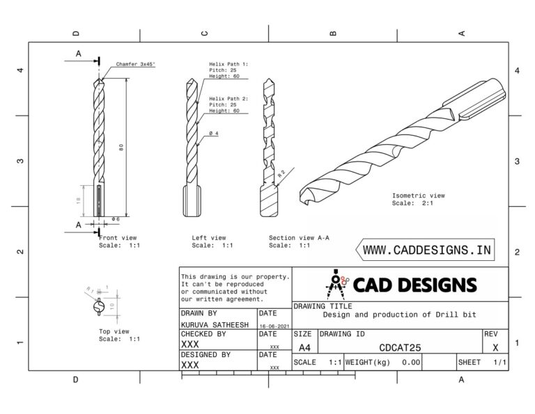 Mechanical Practice Drawing Sheets for AutoCAD, CATIA, NX, SOLIDWORKS, and ProE (www.caddesigns.in)_25