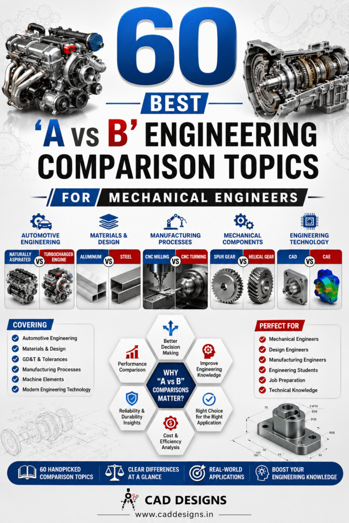 60 Best “A vs B” Engineering Comparison Topics for Mechanical Engineers