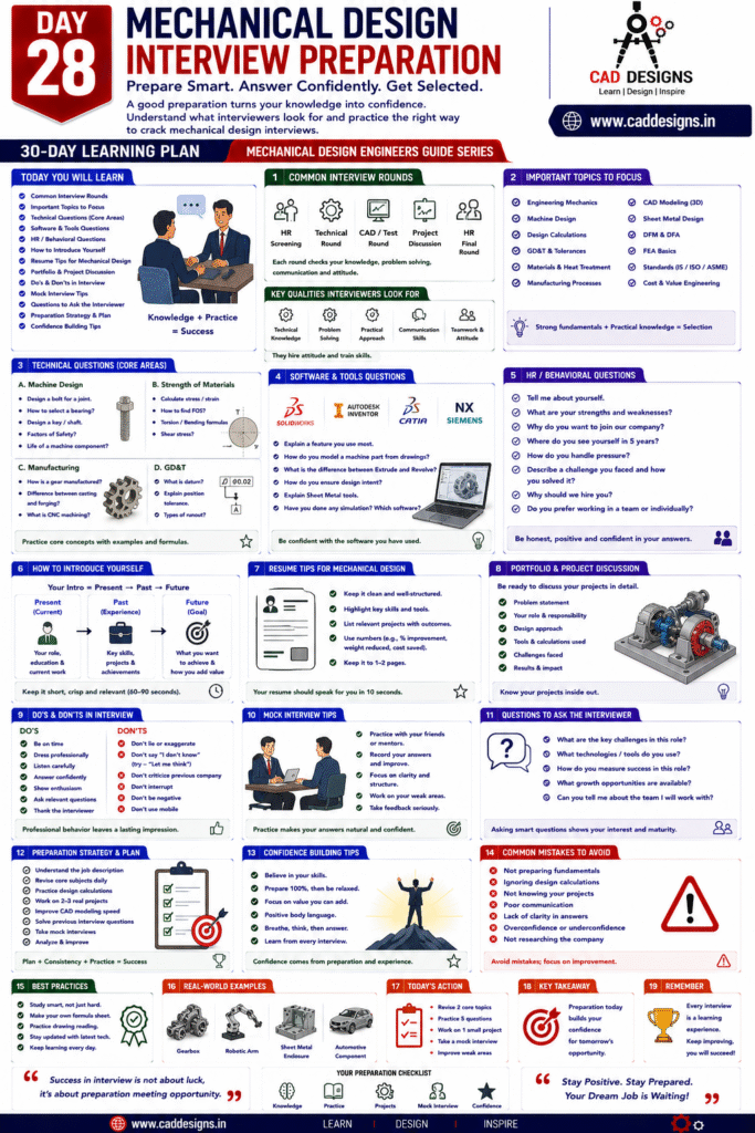 Day 28 - Mechanical Design Interview Preparation