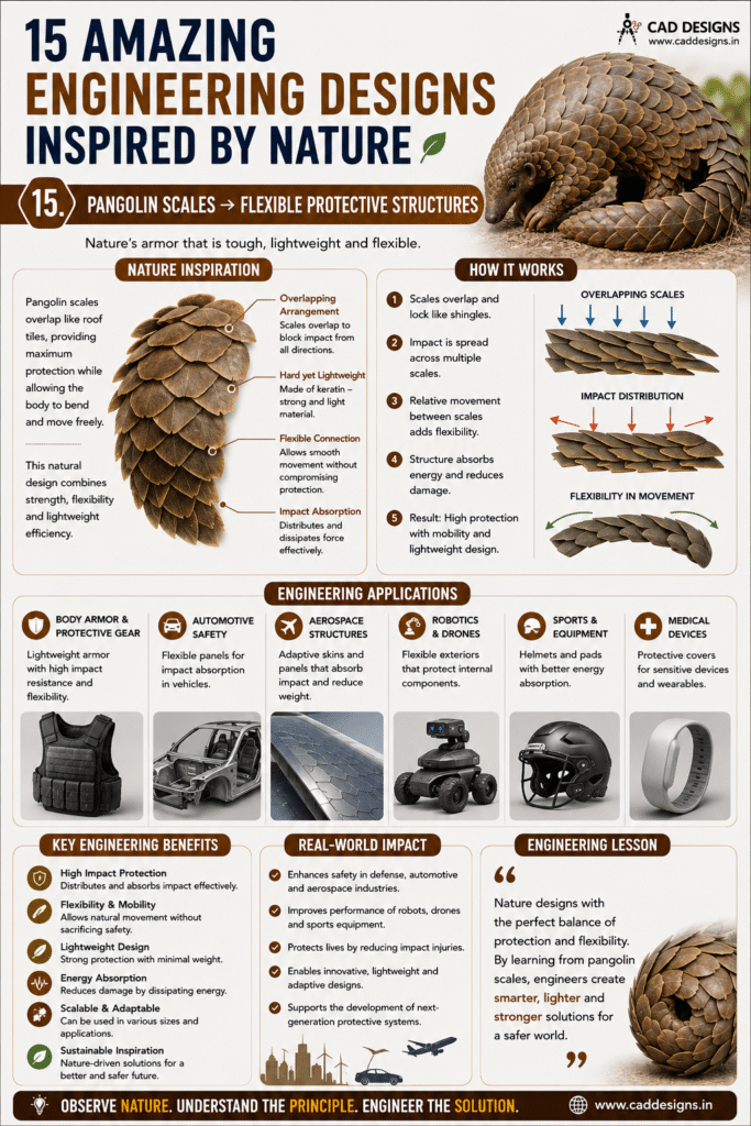 15. Pangolin Scales → Flexible Protective Structures