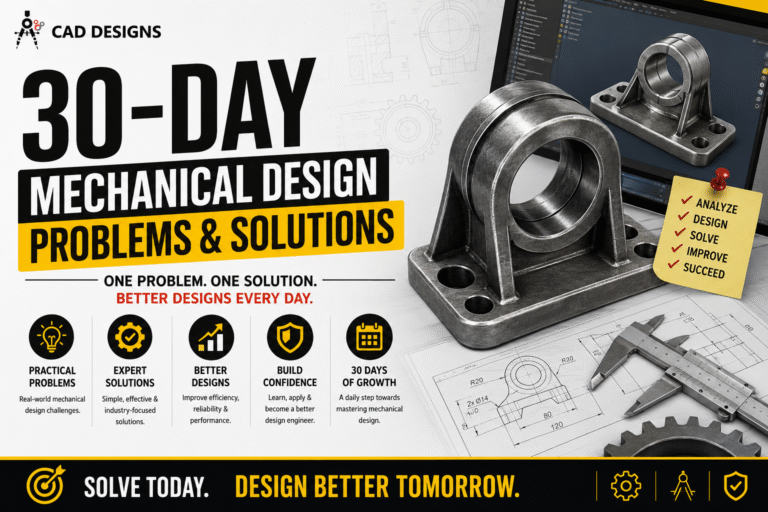 30-Day Mechanical Design Problems & Solutions – Learn Real Engineering Challenges Every Day