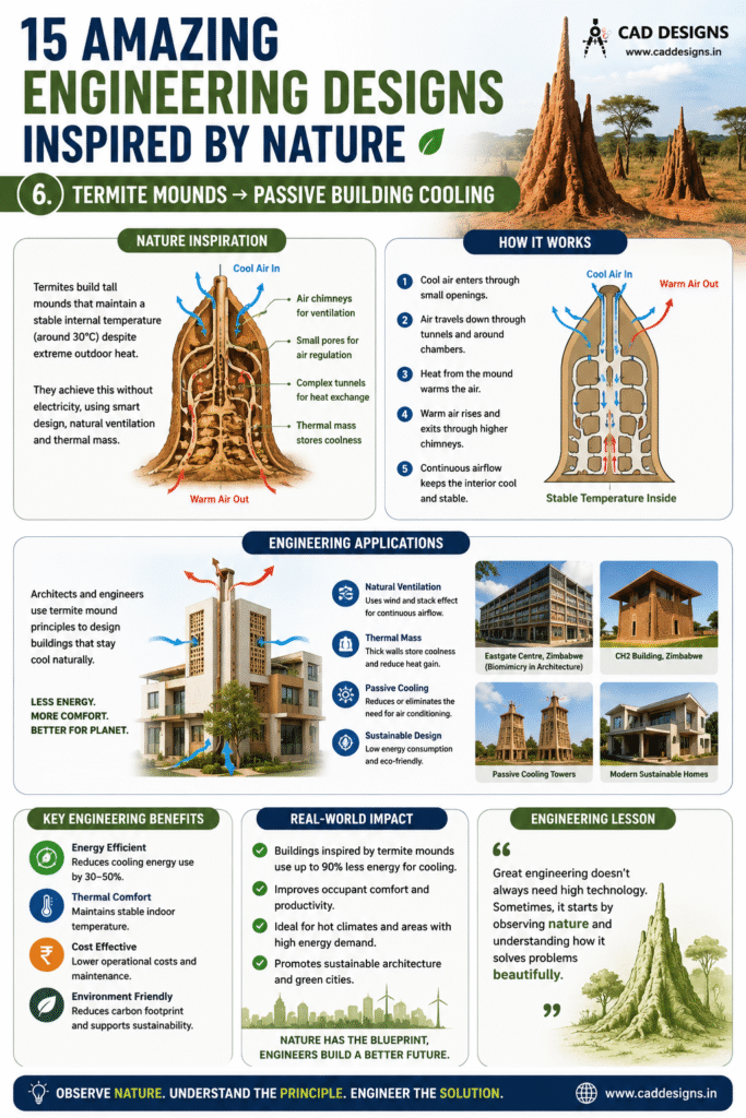 6. Termite Mounds → Passive Building Cooling
