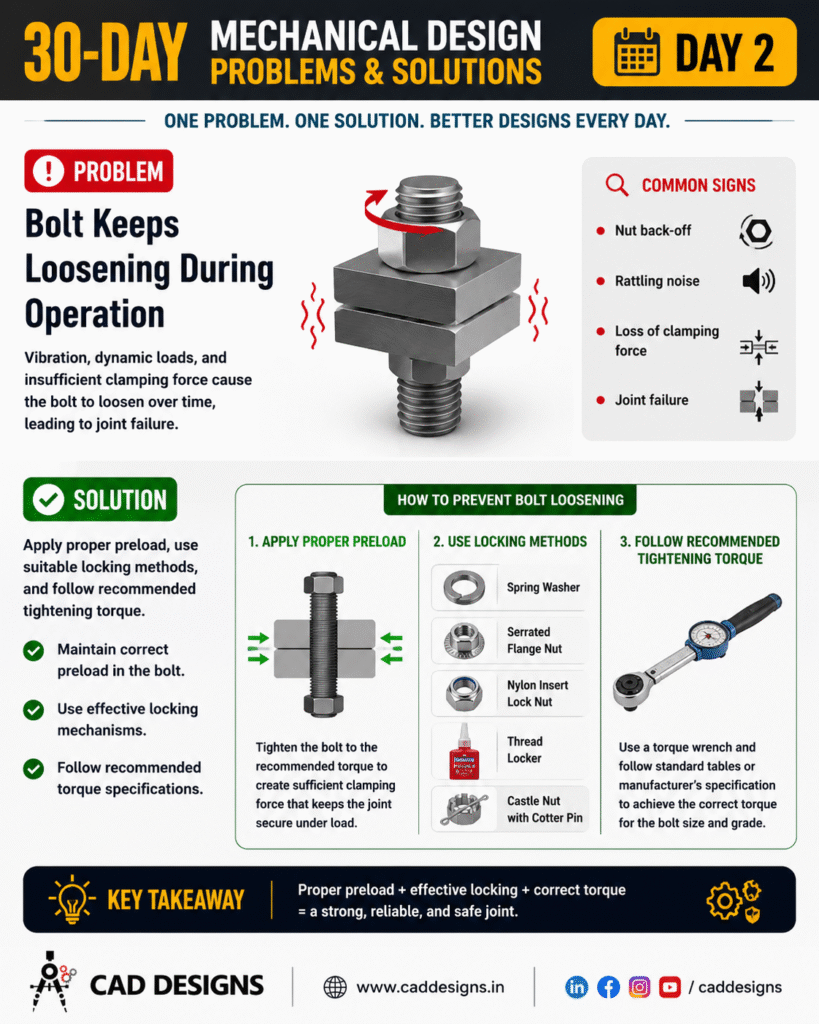 Day 2 - Bolt Keeps Loosening During Operation